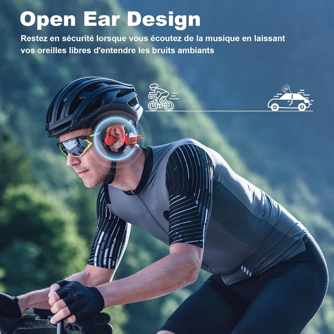 Wantek Knochenschall Kopfhörer Bluetooth 5.4,Open Ear Schwimmen Kopfhörer mit 32GB MP3 Speicher,Kabe