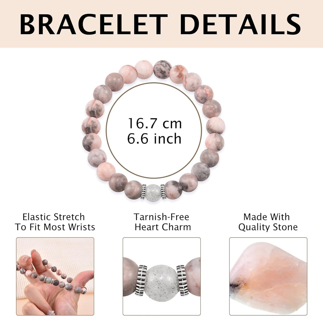 CheersLife Geschenke für Mama, Perlen Stein Armband, Mama Geschenk von Tochter Sohn, Geburtstagsgesc