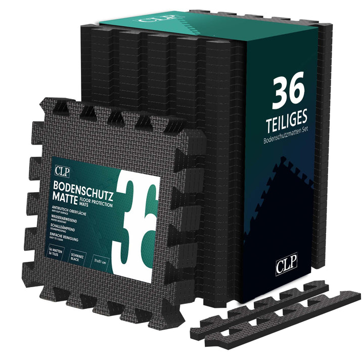 CLP Bodenschutzmatte Fitness 30x30 cm gross extra dick Set Puzzlematte, rutschfeste Schutzmatten für