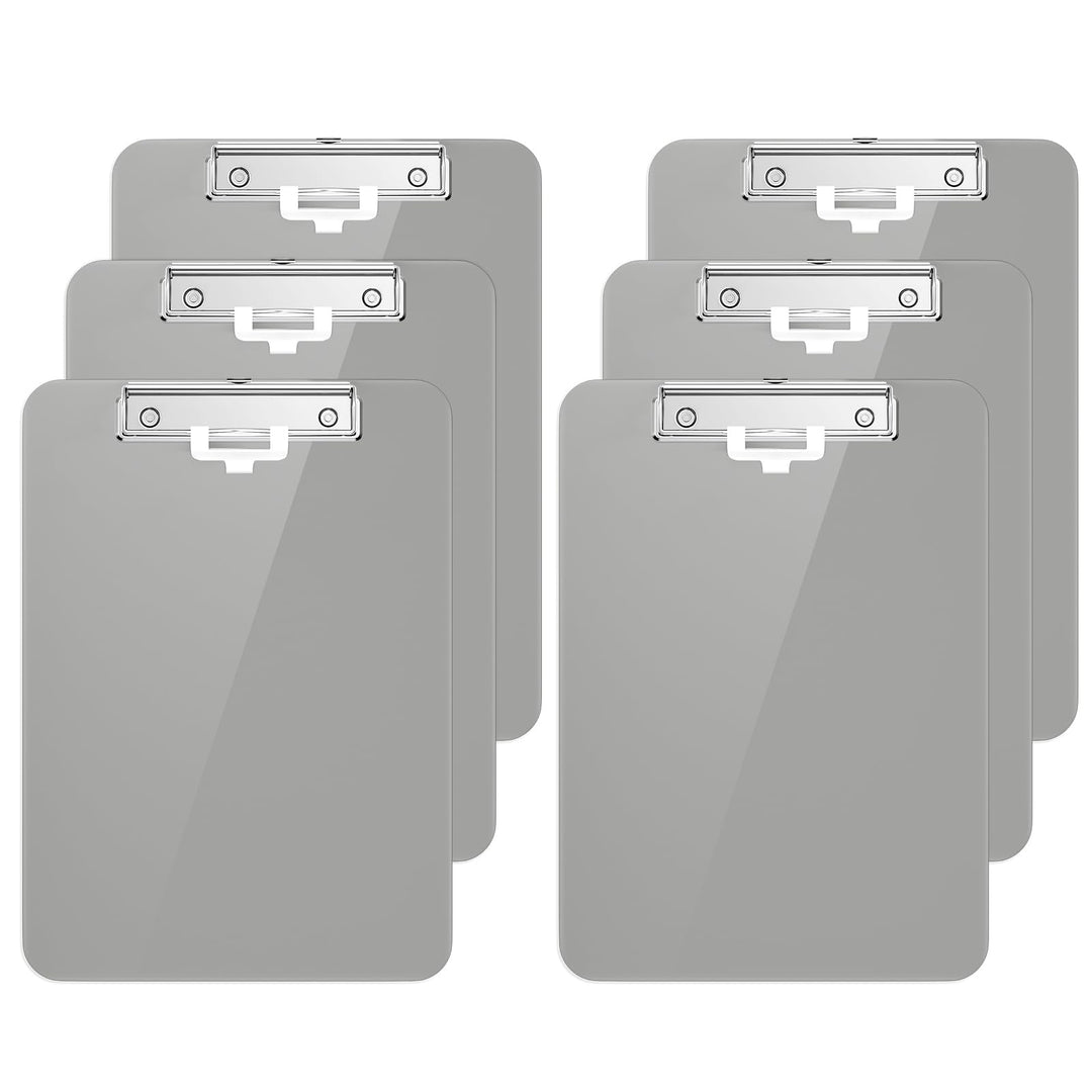 Hnogri Kunststoff-Klemmbrett 6er-Set, Standard A4 Letter Size Klemmbretter für Studenten, Büro und F