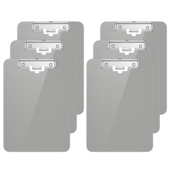 Hnogri Kunststoff-Klemmbrett 6er-Set, Standard A4 Letter Size Klemmbretter für Studenten, Büro und F