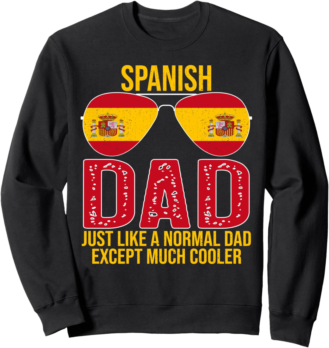 Vintage Spanish Dad Spain Flag Sunglasses Father's Day Sweatshirt
