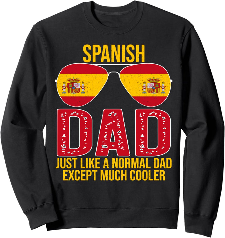 Vintage Spanish Dad Spain Flag Sunglasses Father's Day Sweatshirt