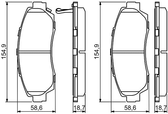 Bosch BP1238 Bremsbeläge - Vorderachse - ECE-R90 Zertifizierung - vier Bremsbeläge pro Set