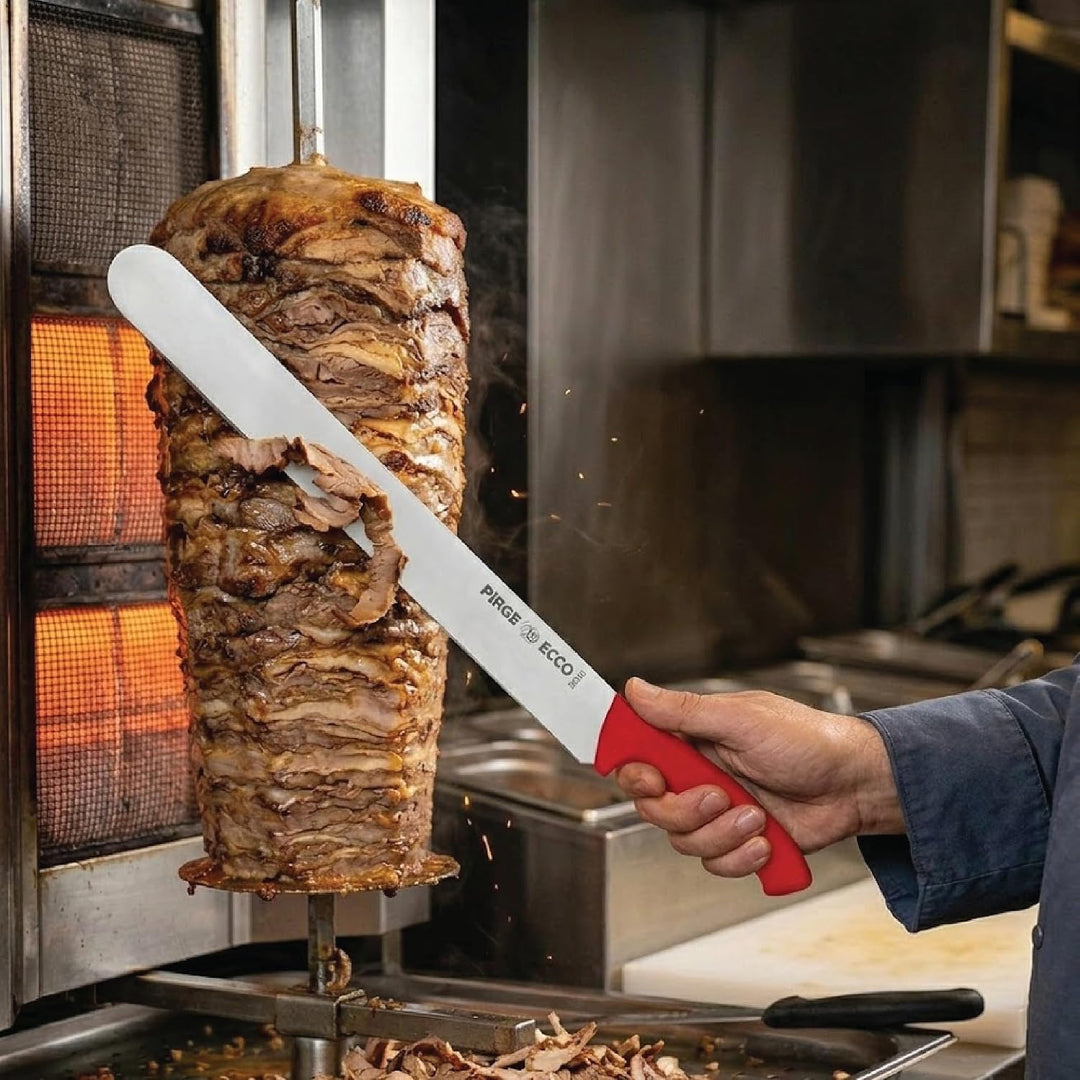 Pirge Ecco Dönermesser 45 cm Rot - Aufschnittmesser - Schärfstes Döner Langmesser - Schneidemesser -