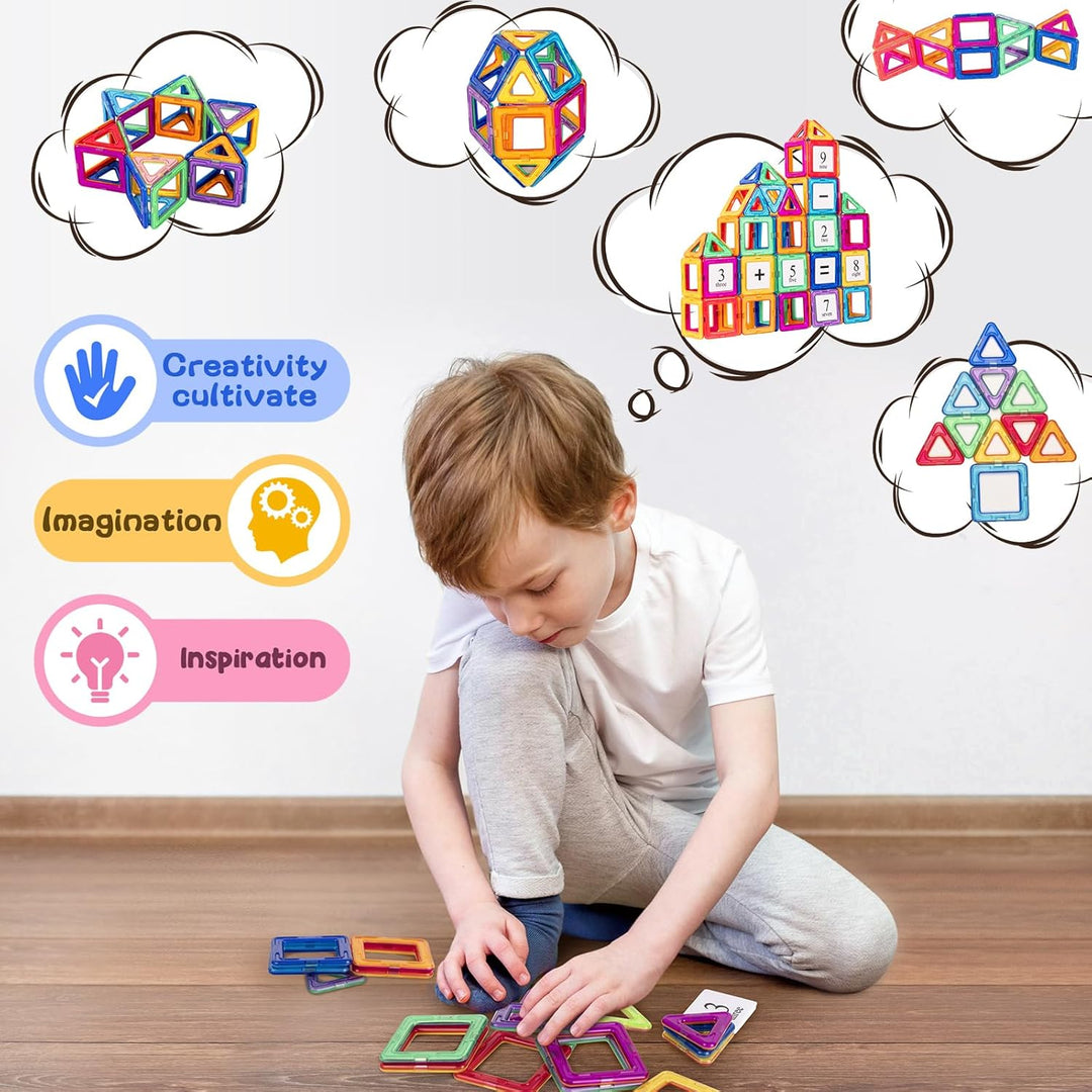 aaczly Magnetische Bausteine 74 Teile Magnet Spielzeug Kinder Montessori Spielzeug Magnetbausteine f