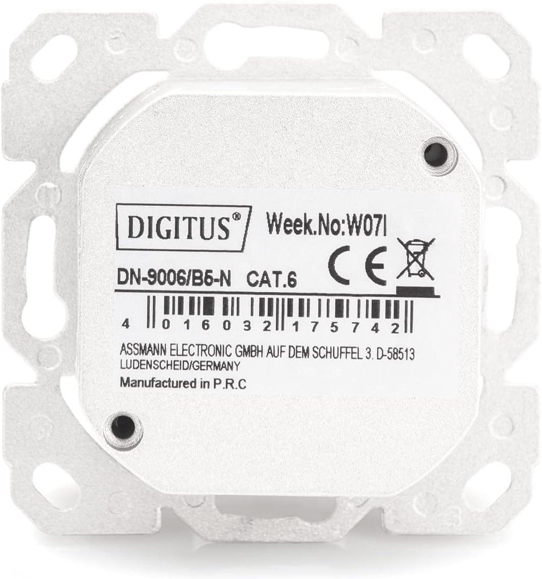 DIGITUS 5x Anschlussdose Cat-6 - 2 Port RJ45 - Aufputz Netzwerk-Dose - Zuführung Horizontal - Design