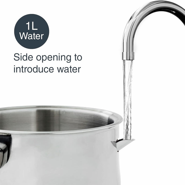 LACOR - 62600 - Wasserbadetopf, 18/10 Edelstahleimer, hitzebeständiger Griff, seitliche Öffnung für