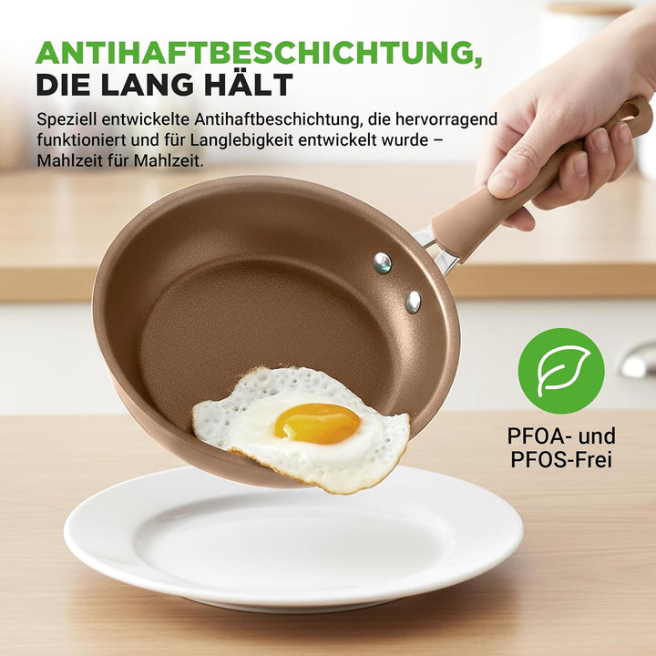 NutriChef Topf- und Pfannenset Induktion 20-teilig Marineblau – Antihaft-Kochgeschirr mit Deckeln un