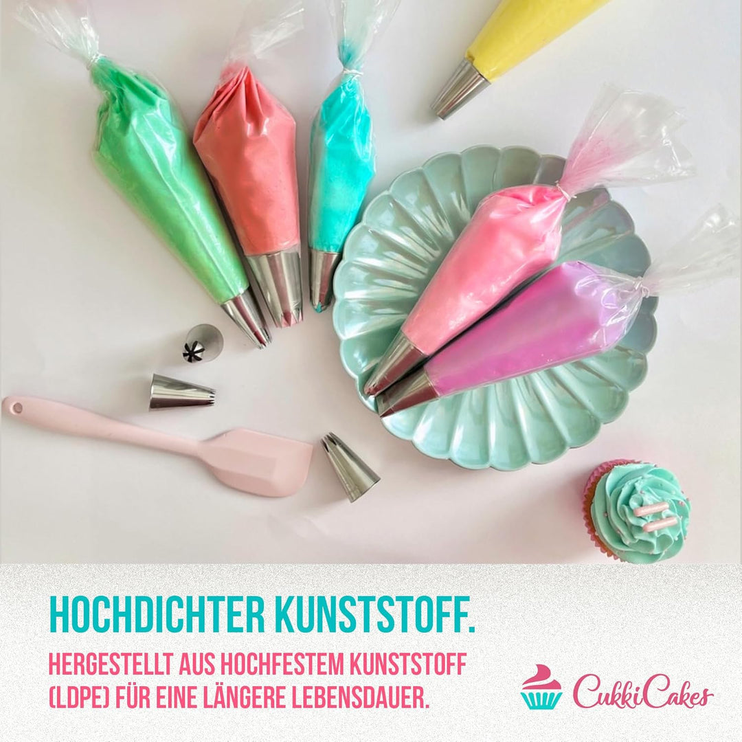 600 Stück Profi Einweg Spritzbeutel (Grösse: 30cm/40cm/47cm/53cm) - 100% Recycelbar - Extra Dick (0.