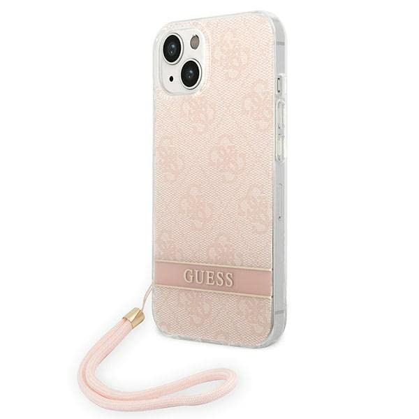 GUESS GUOHCP14MH4STP Hülle für iPhone 14 Plus 6,7" rosa/pink hardcase 4G Print Strap