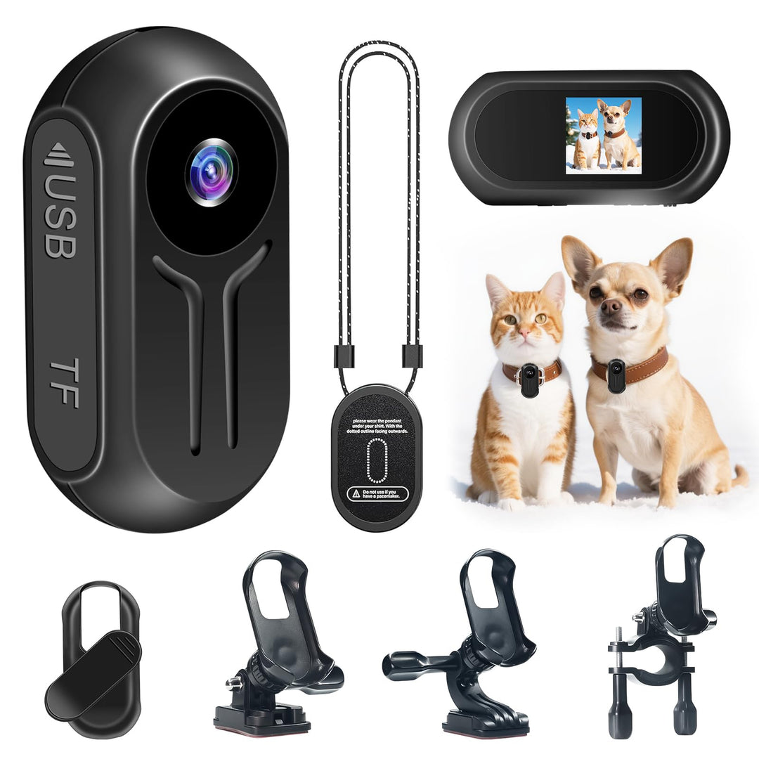 Action Cam, HD 1080P Daumen Körperkamera, 360° Drehbare Sport Action Kamera, 120° Weitwinkel Kleine