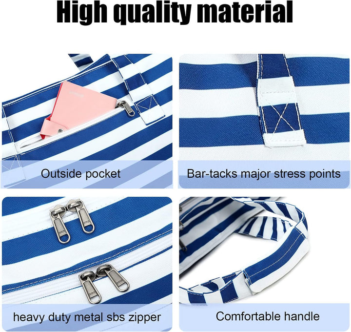LEDAOU Grosse Strandtasche Damen Umhängetasche Handtasche wasserdicht sanddicht mit Reissverschluss