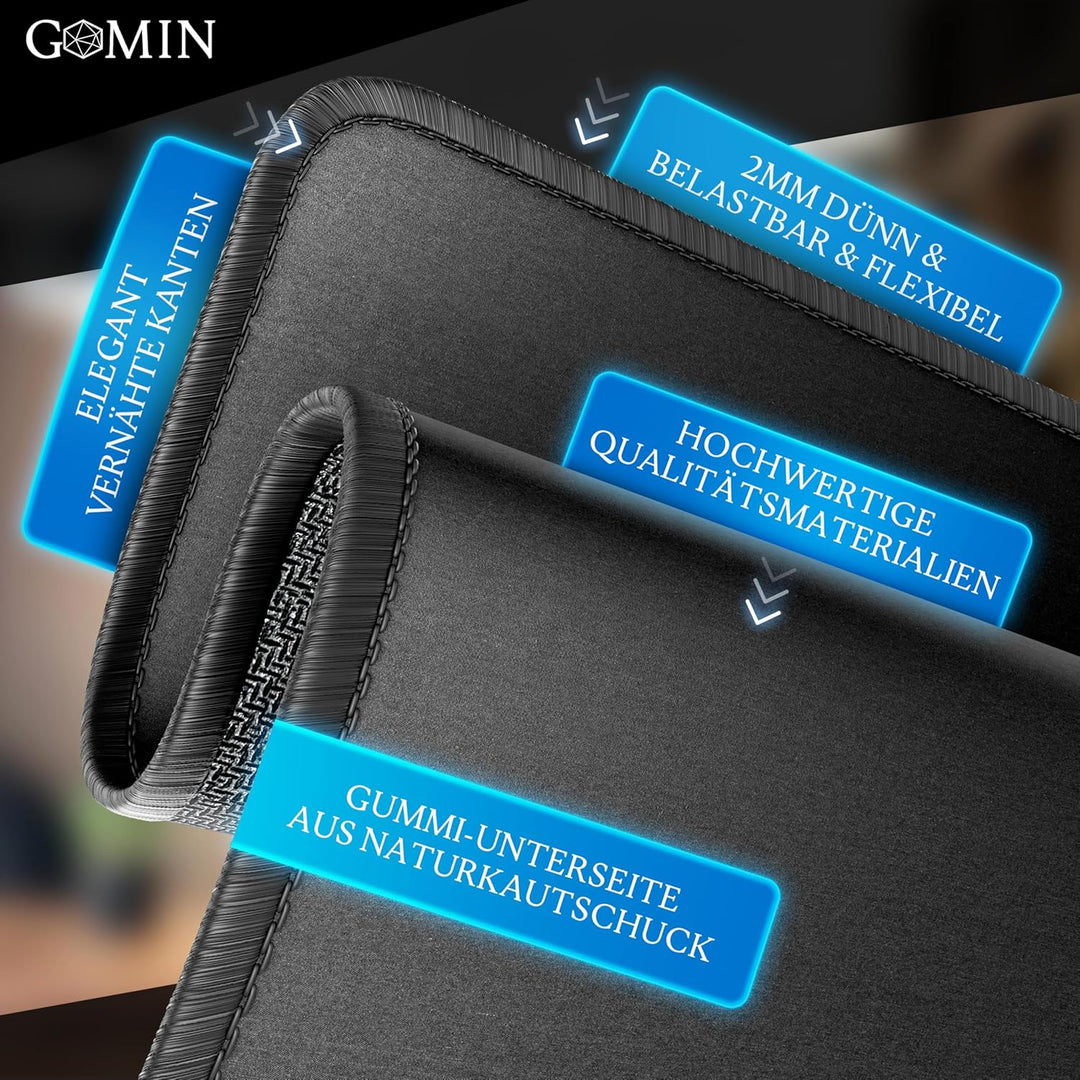 Gomin Mauspad - 28 x 20 cm (5er Pack) Gaming Mauspad rutschfest – Vernähte Kanten - verbessert Gesch