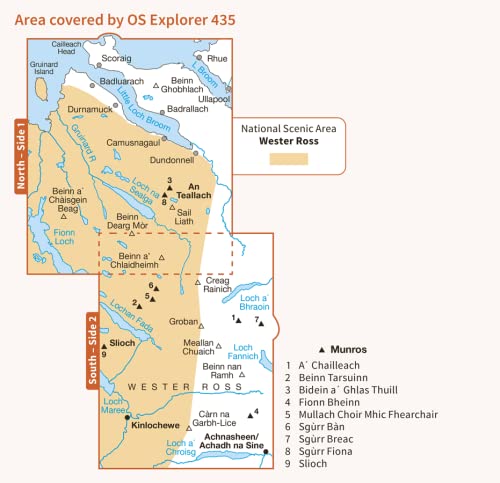An Teallach and Slioch (OS Explorer Active Map, Band 435), Karte