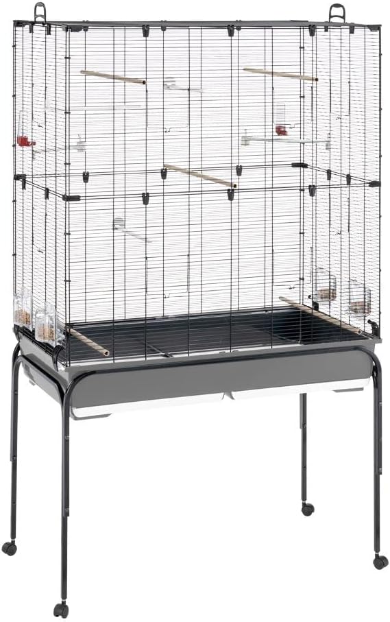 Ferplast 52066817 Vogelheim für Kanarienvögel, Sittiche und Exoten Planeta, Masse: 97 x 58 x 173,5 c