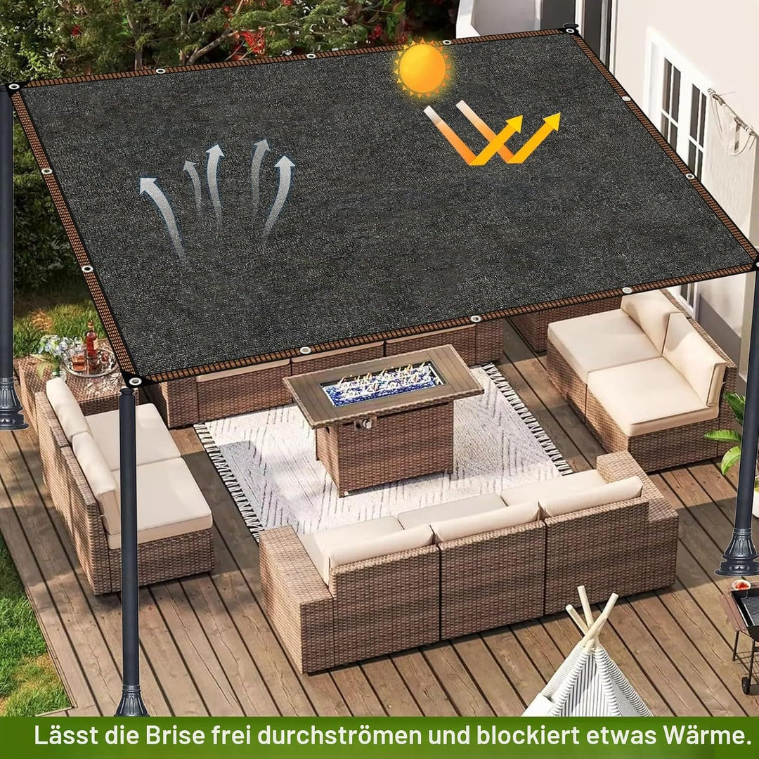 Schattierungsnetz Schattennetz Mit ösen, Sonnenschutznetz Garten Schwarz 6-PIN 80% Leicht und Haltba