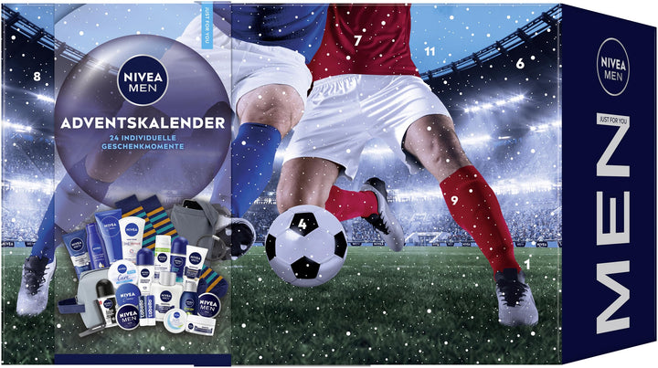 NIVEA MEN Adventskalender 2025-24 Türchen mit verwöhnenden Überraschungen, Weihnachtskalender mit Pf