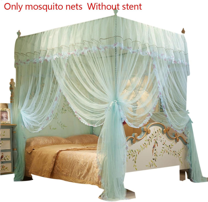 Betthimmel-Vorhang mit 4 Ecken, 200 x 150 x 150 cm, Baldachin-Netz für Bett, Prinzessinnen-Bettzelt,