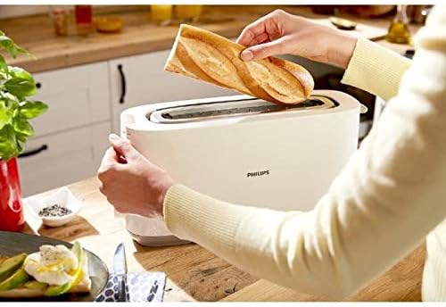 Philips Toaster – Lange Toastschlitze, 8 Stufen, Brötchenaufsatz, Auftaufunktion, Cool-Touch-Gehäuse