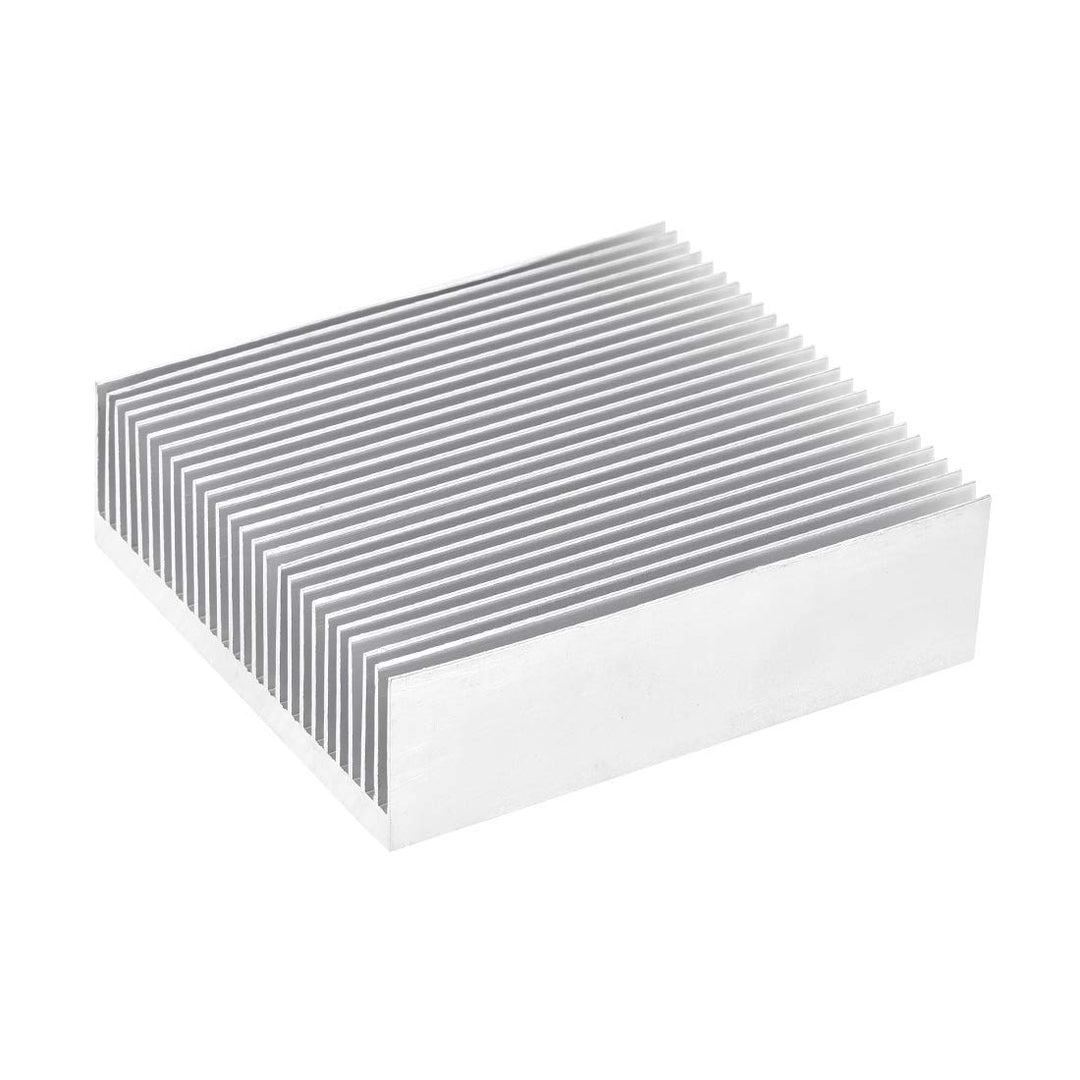 sourcing map Parallele Kerben Kühlkörper für LED und Netzteil 90 x 80 x 27 mm Silber 90x80x27mm, 90x