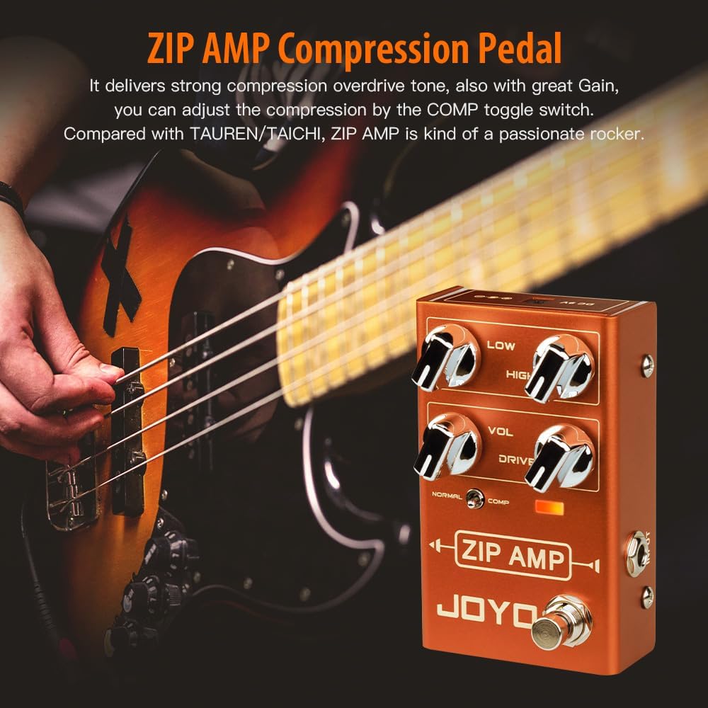 JOYO Overdrive Pedal R Series OD Pedal Rock Kompression Tone mit Gain COMP für E-Gitarren-Effekt (ZI