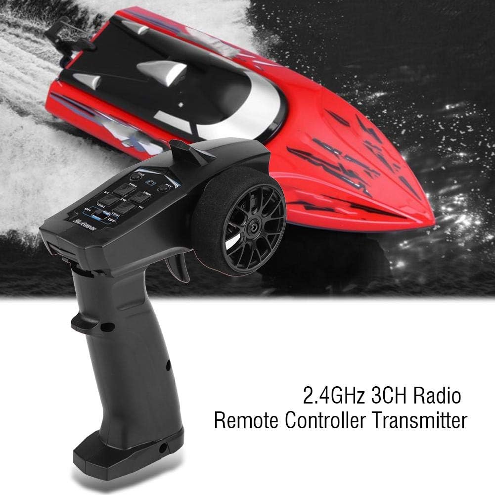 Dilwe RC Sender, 2.4GHZ 3-Kanal-Funkfernsteuerungssender und -empfänger für RC Auto und Boot (91803G