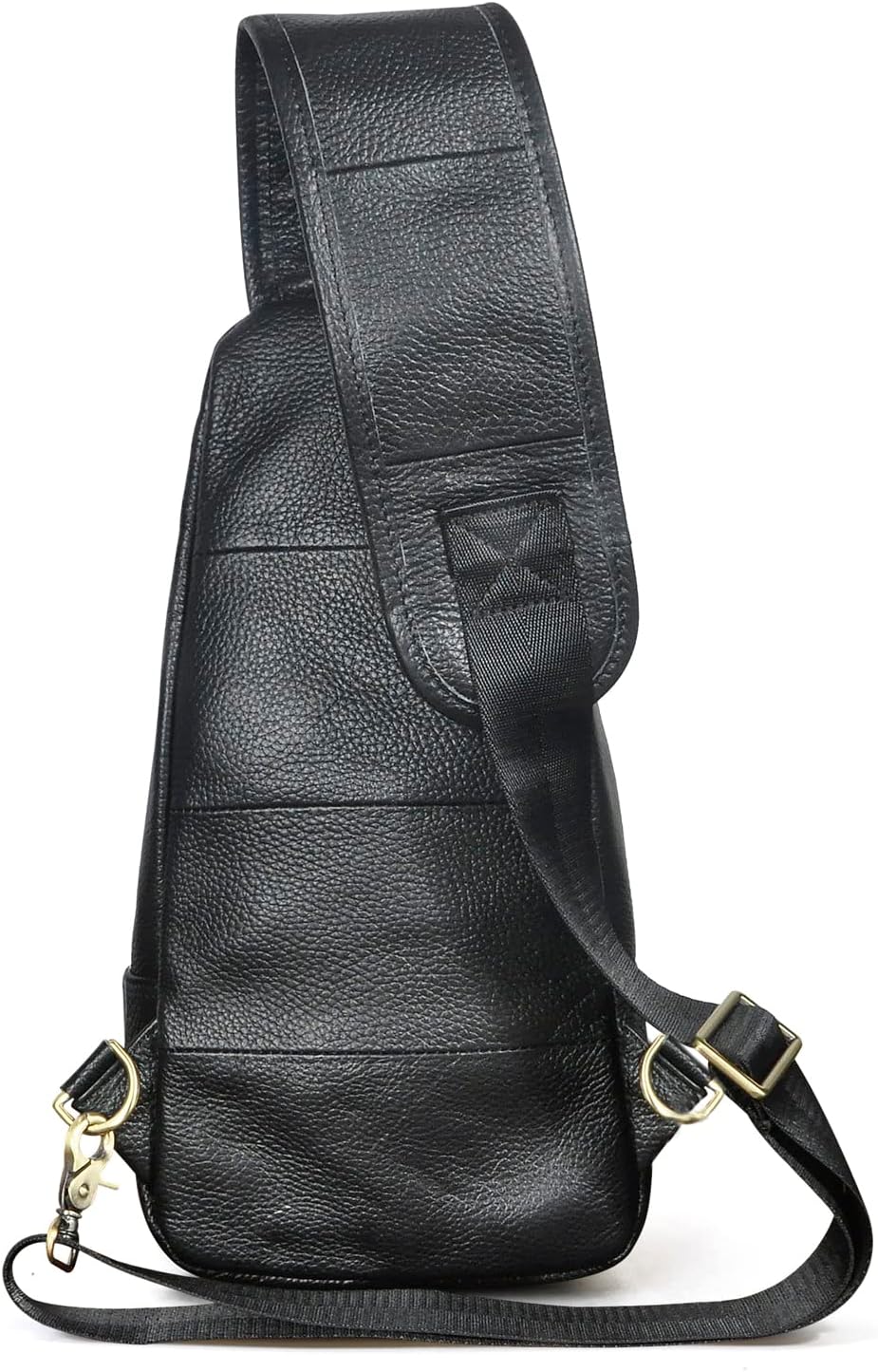 Le'aokuu Herren Echtes Leder Brusttasche Umhängetasche Sport Outdoor Messenger Bag Wanderrucksäcke（8