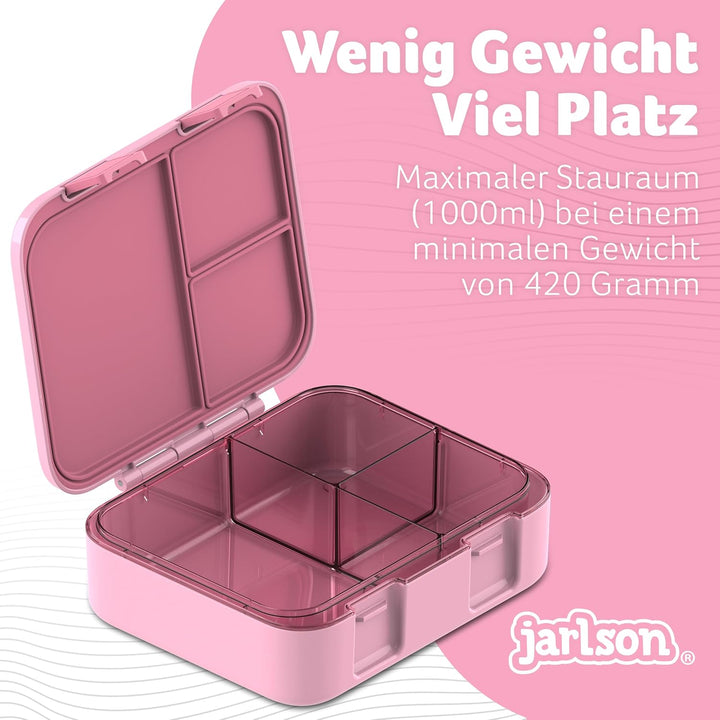 Jarlson® Brotdose Kinder mit Fächern MILI [AUSLAUFSICHER] - Bento Lunchbox für Schule, Kita & Kinder