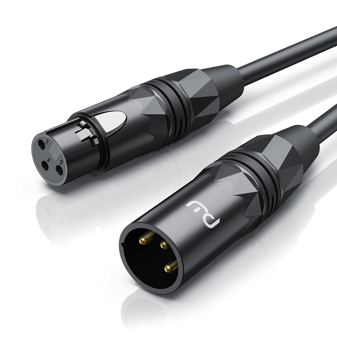 CSL - 5m Mikrofonkabel - XLR Stecker auf XLR Buchse - Audio Kabel - je 4 Farbringe: rot blau gelb gr