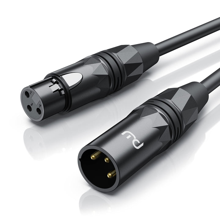 CSL - 3m Mikrofonkabel - XLR Stecker auf XLR Buchse - Audio Kabel - je 4 Farbringe: rot blau gelb gr