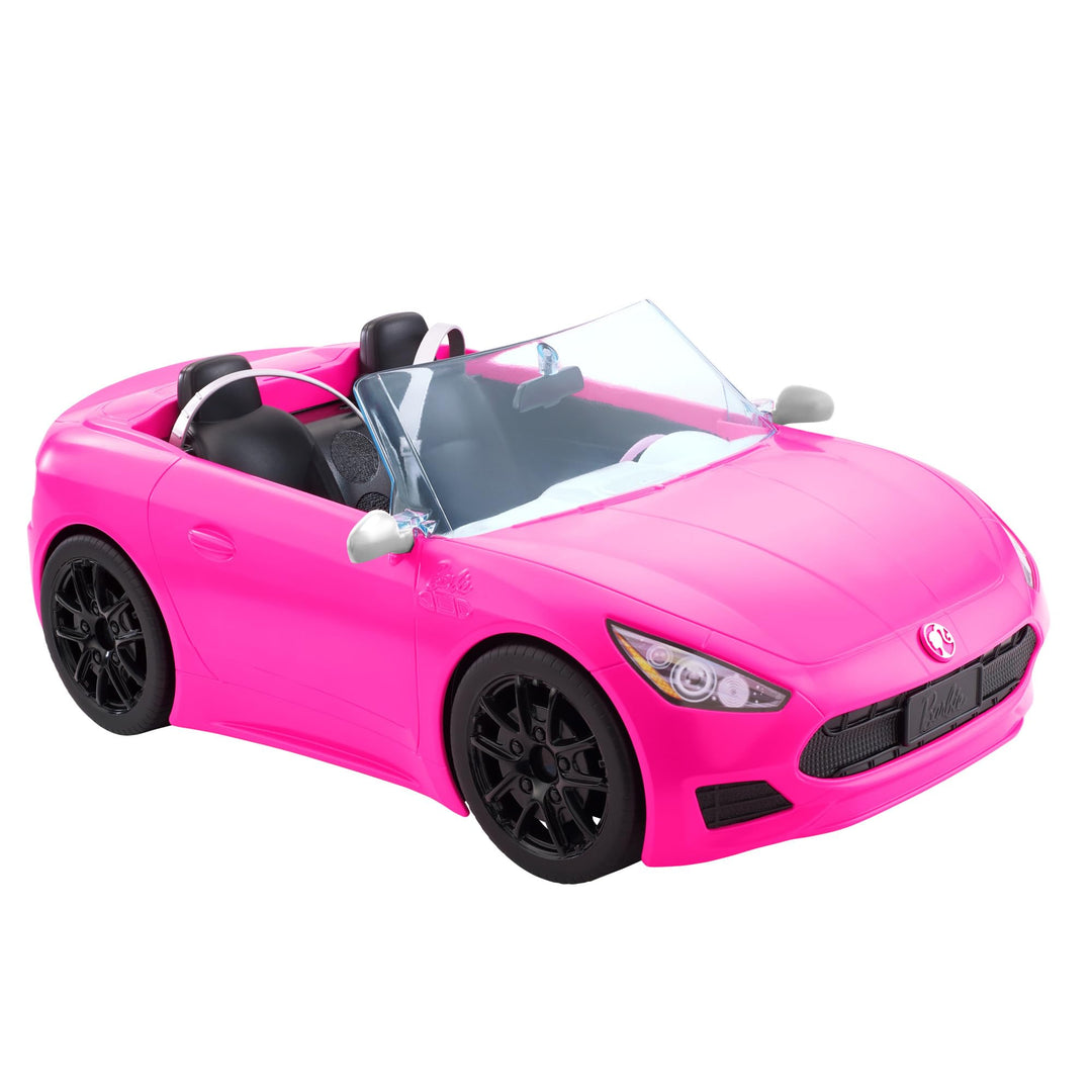 Barbie HBT92 - Cabrio-Fahrzeug, pink mit rollenden Rädern und realistischen Details, 2-Sitzer, Spiel
