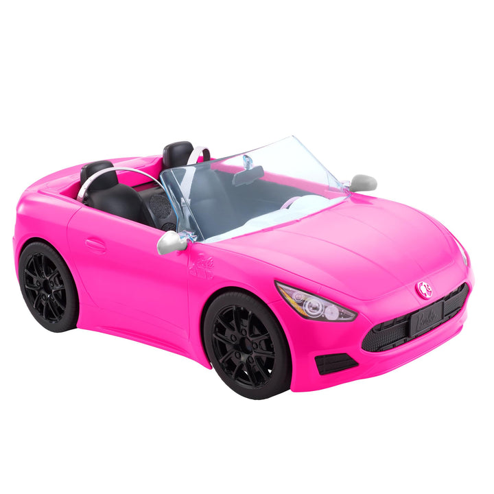 Barbie HBT92 - Cabrio-Fahrzeug, pink mit rollenden Rädern und realistischen Details, 2-Sitzer, Spiel