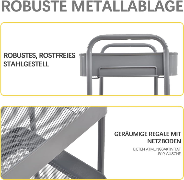 KINGRACK küchenwagen, rollwagen 3 etagen rollwagen Metall, servierwagen mit Rollen Griffe, Regalwage
