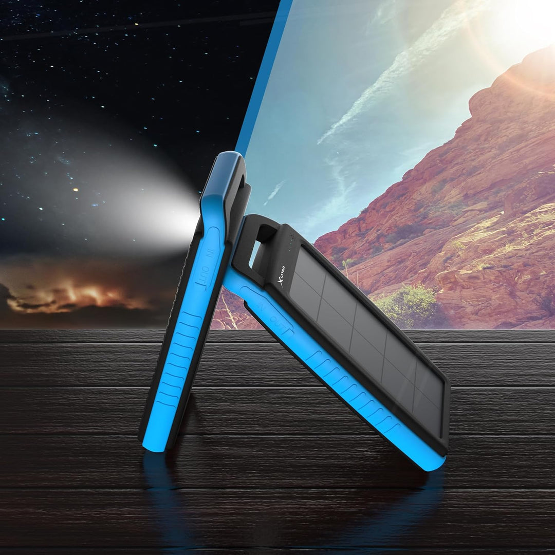 XLayer Solar Power Bank I 15000mAh I Schnellladen I Camping I Outdoor Ladegerät I Akkupack I Solarpa