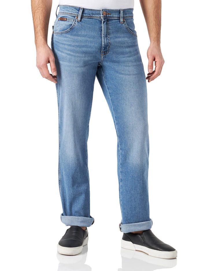 Wrangler Herren Jeans Texas Contrast 33W / 34L Glaston Blue, 33W / 34L Glaston Blue