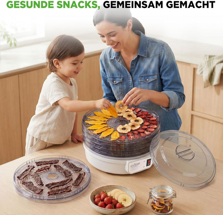 Nutrichef Dörrautomat 5 Einschübe | Dörrgerät für Fleisch, Beef Jerky, Obst, Gemüse & Hundeleckerlis