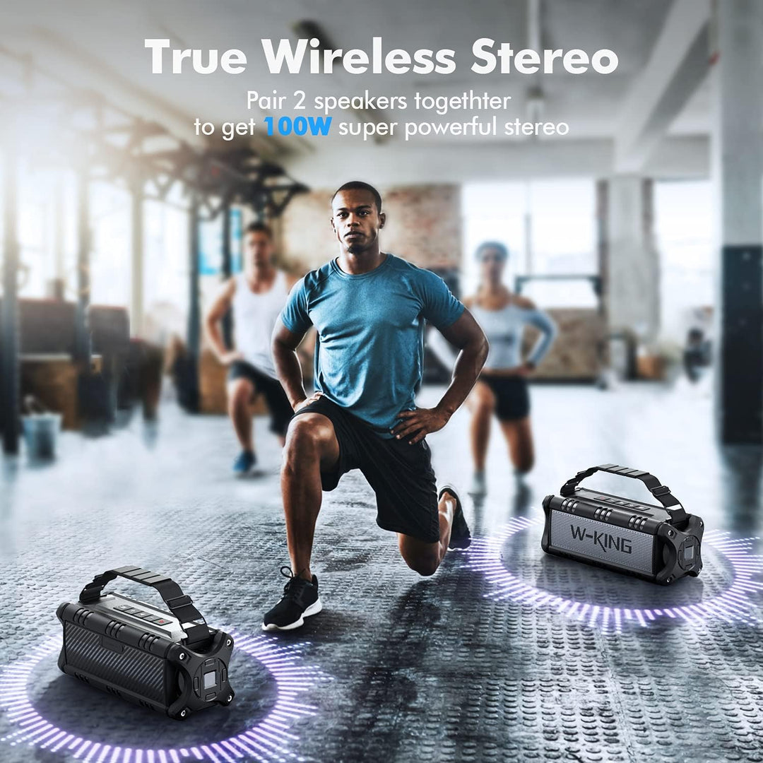 Bluetooth Lautsprecher (90W Peak)50W RMS, W-KING Musikbox Bluetooth Box Gross Stereo Klang/Tiefe Bas