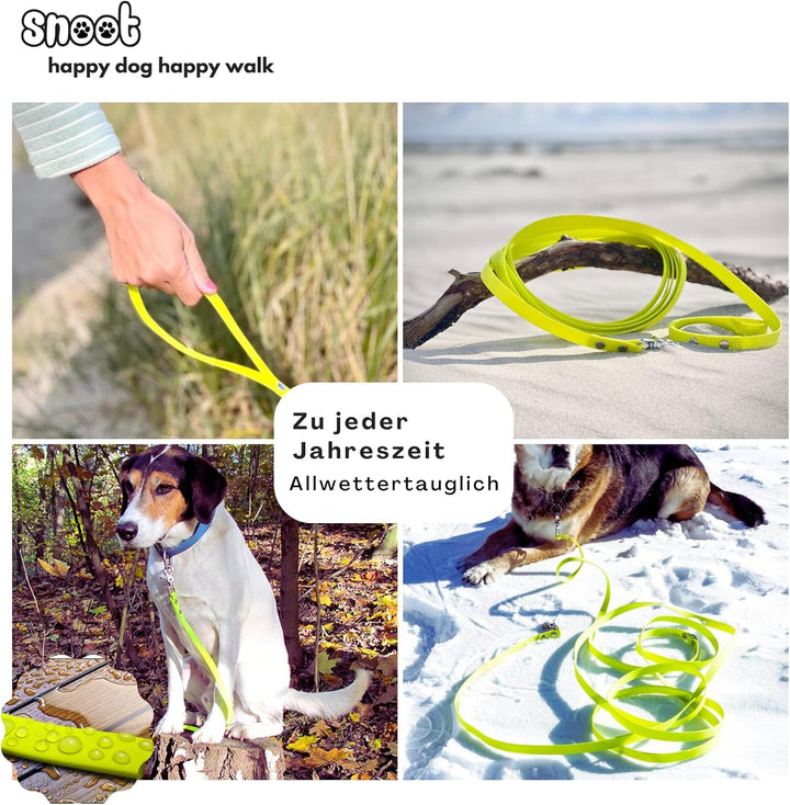 5m Schleppleine, Hundeleine, Handschlaufe, Neon-Gelb, extra schmal, schmutz- und wasserabweisend 5m,