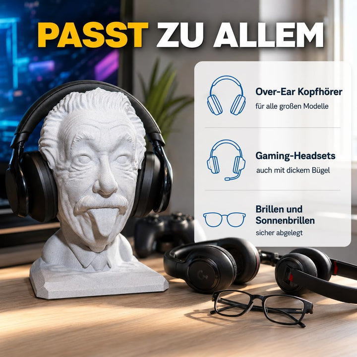 Generisch Albert Einstein Kopfhörerhalter, Brillenhalter, Kopfhörer Ständer, Statue, Schreibtisch De