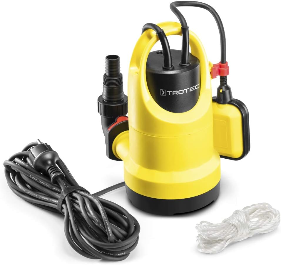 TROTEC Klarwasser-Tauchpumpe TWP 4006 E IPX8 Schutzart, 400 W, 7,5 m Förderhöhe, 7.300 l/h Förderlei
