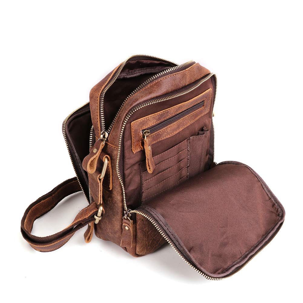 BAIGIO Schultertasche Umhängetasche Herren Leder Vintage Herrentasche Messenger Bag mit Schultergurt