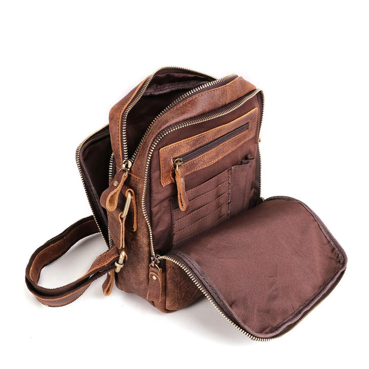 BAIGIO Schultertasche Umhängetasche Herren Leder Vintage Herrentasche Messenger Bag mit Schultergurt