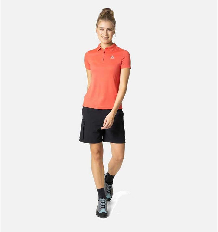 Odlo Damen F-Dry Kurzarm Polo Shirt S Cayenne, S Cayenne