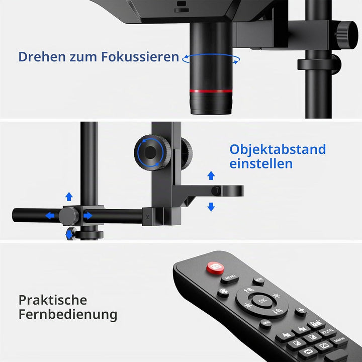 Andonstar AD409 Max HDMI Digitalmikroskop mit Lötstation, Endoskop, 10,1 Zoll LCD-Bildschirm, 300X U