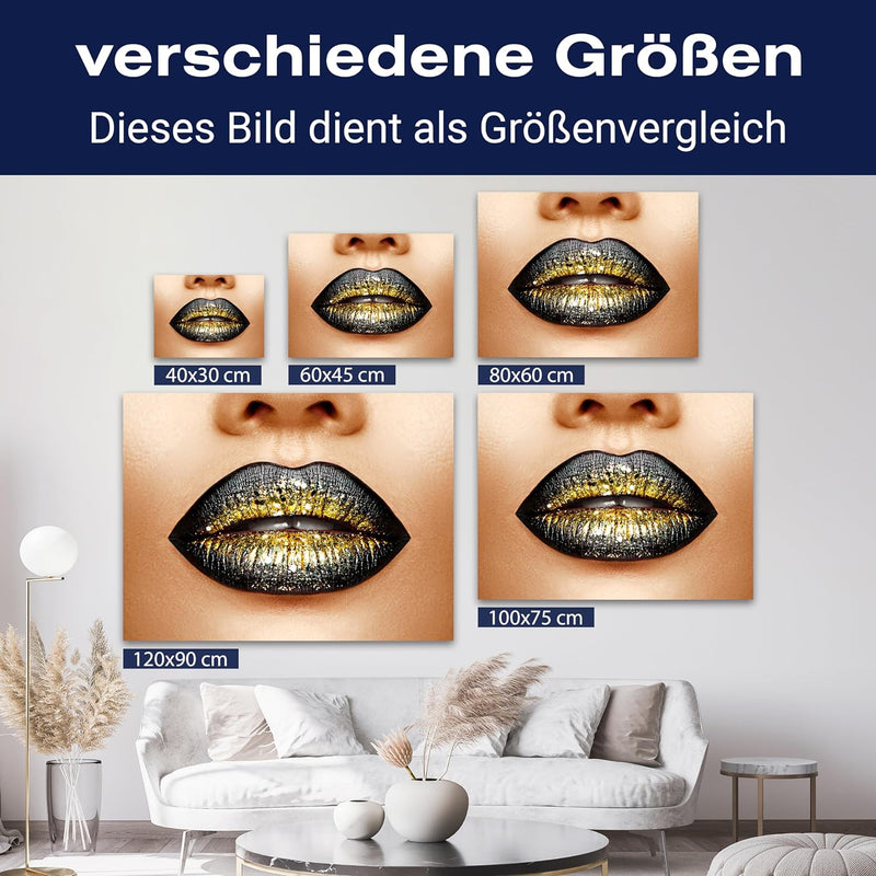 wandmotiv24 Leinwandbild 260 g/m² - Kunstdruck auf Leinwand - Wandkunst - Wandbild mit Frauen Lippen