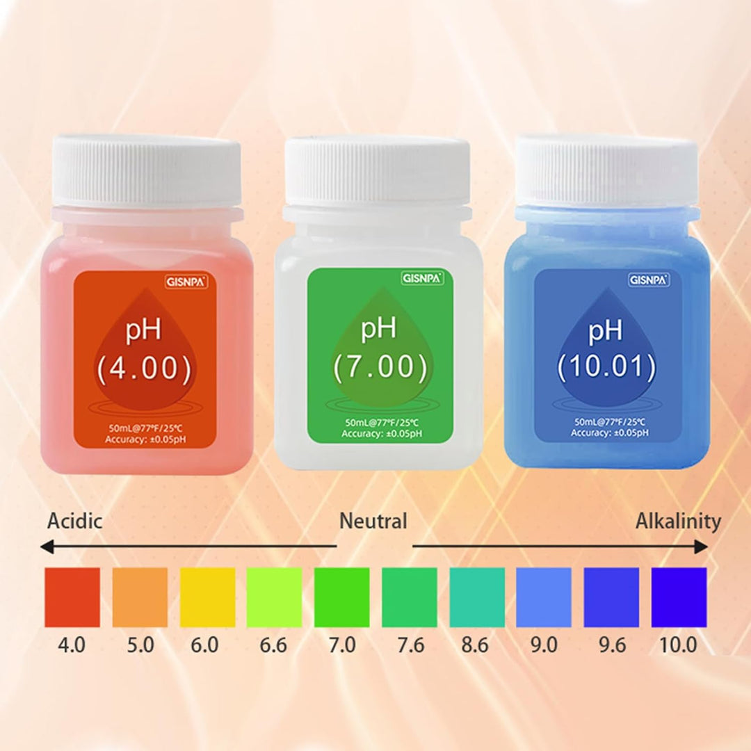 pH Messgerät Kalibrierungslösung Kit (pH 4,00, 7,00 & 10,01), 3 Flaschen á 50 ml pH Kalibrierpufferl