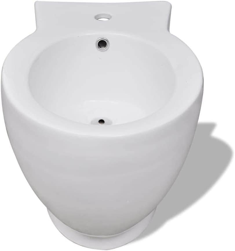Standbidet Bodenstehend Keramik Weiss Runder Bidetständer Hochwertige Design Stand Bidet für Badezim