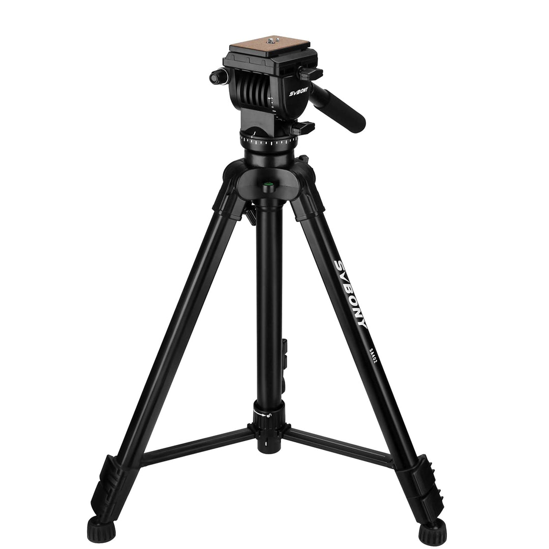 Svbony SA402 Kamerastativ Fluid Head Aluminium, Professionelles Reisestativ mit Schnellwechselplatte