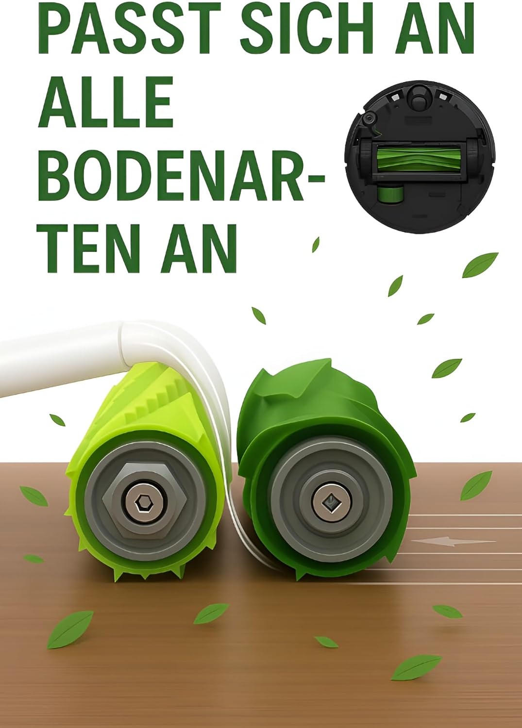 MIRTUX 3 Rollenset kompatibel mit Roomba Serie E, i und J | Zentralbürste für Roomba E5, E6, i1, i3,